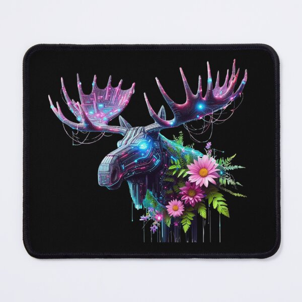 Item preview, Neon Forest Guardian - Cyberpunk Moose Art designed and sold by PatykArt.