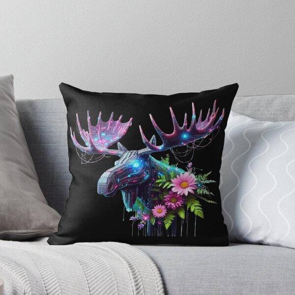 Item preview, Neon Forest Guardian - Cyberpunk Moose Art designed and sold by PatykArt.