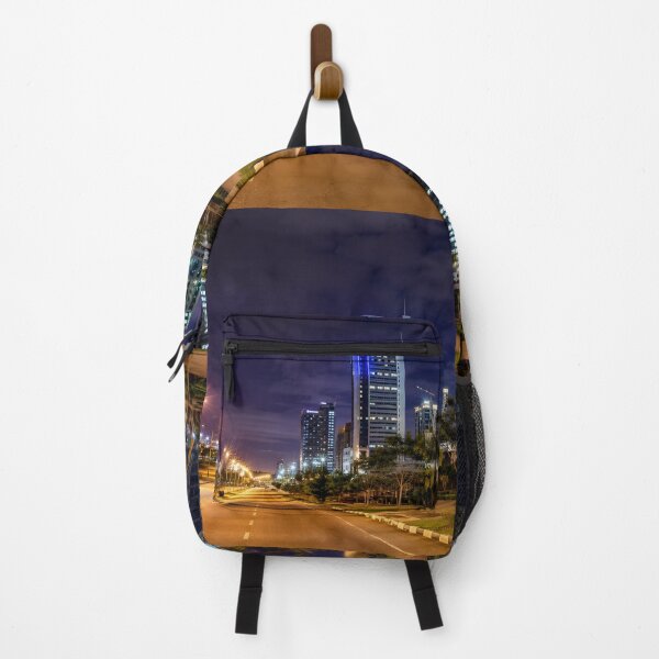 Item preview, Illuminated Skyscrapers in Abuja Central District designed and sold by SavannaCanvas.