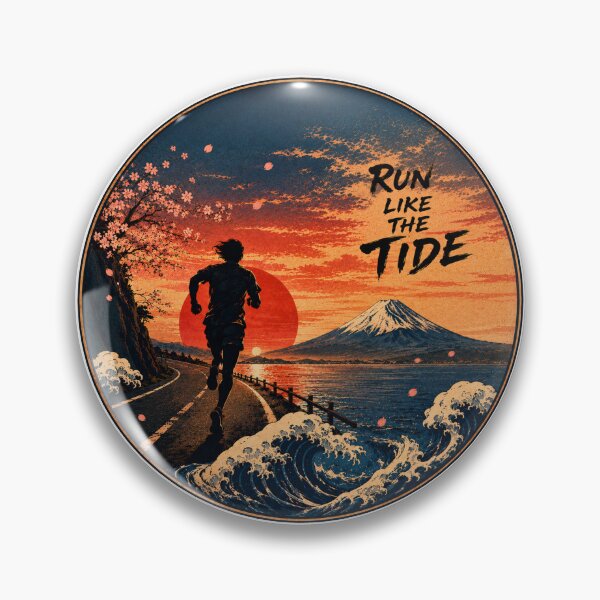 Item preview, Run Like The Tide Japanese Ukiyo-e Running Sticker/T-Shirt Art designed and sold by Locker39.