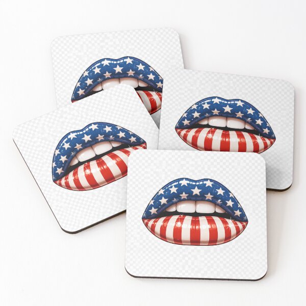 Item preview, American Flag Lips | Patriotic USA Lip Art | Fourth of July Pop Art Design designed and sold by MoodLay.