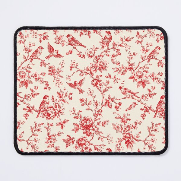 Item preview, Red Toile de Jouy Bird Pattern Phone Case for Mom | Vintage Floral Birds Journal for Students | French Country Tote Bag for Teacher | Romantic Red Botanical Bird Blanket for Friends designed and sold by VivaFy.