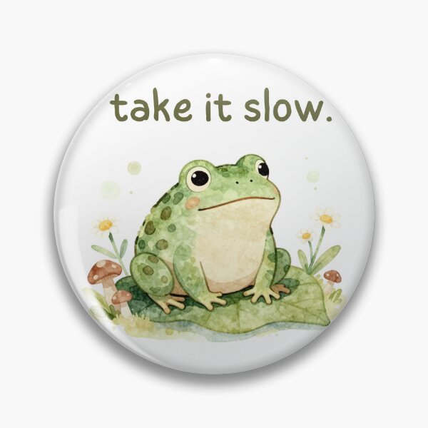 Item preview, Cute Cottagecore Frog Take it Slow  designed and sold by Cozy Chaos Studio Co.