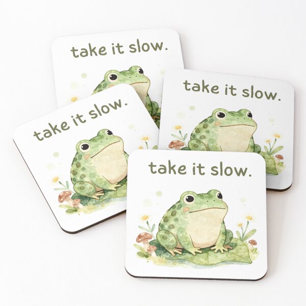Item preview, Cute Cottagecore Frog Take it Slow  designed and sold by Cozy Chaos Studio Co.