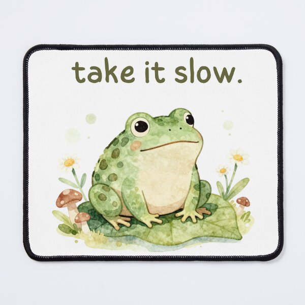 Item preview, Cute Cottagecore Frog Take it Slow designed and sold by Cozy Chaos Studio Co.