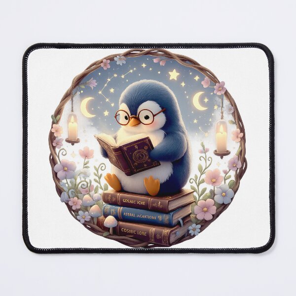 Item preview, Moonlit Book Lover Penguin | Magical Cottagecore Reading Penguin designed and sold by Clothes With Smiling Animals Walt Gral.