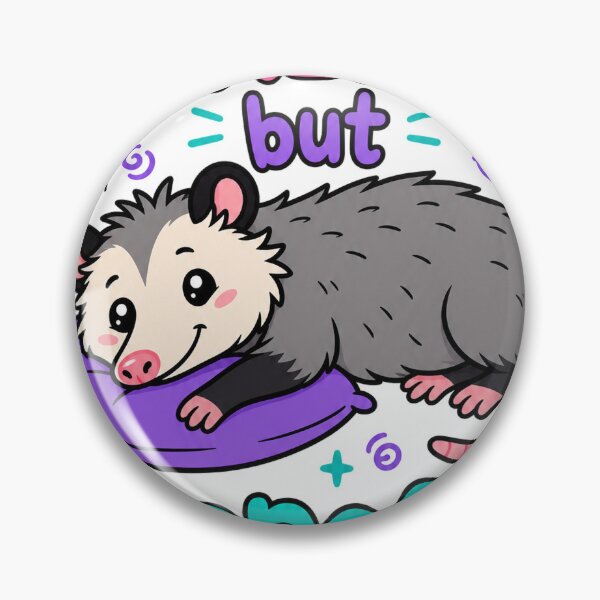 Item preview, Horizontal But Hopeful Opossum - Neurospicy ADHD & Introvert Humor Sticker designed and sold by VisualArtsOasis.