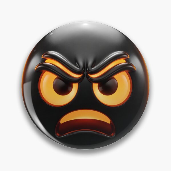 Item preview, Furious Black Emoji 3D with Fiery Gaze designed and sold by FusiTink.
