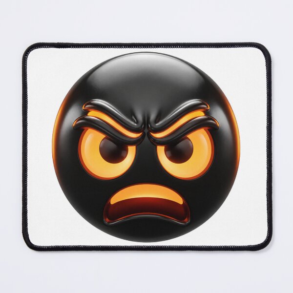 Item preview, Furious Black Emoji 3D with Fiery Gaze designed and sold by FusiTink.