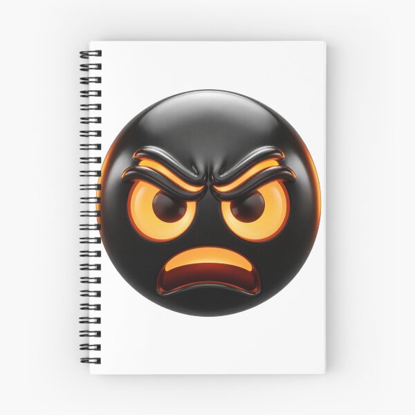 Item preview, Furious Black Emoji 3D with Fiery Gaze designed and sold by FusiTink.