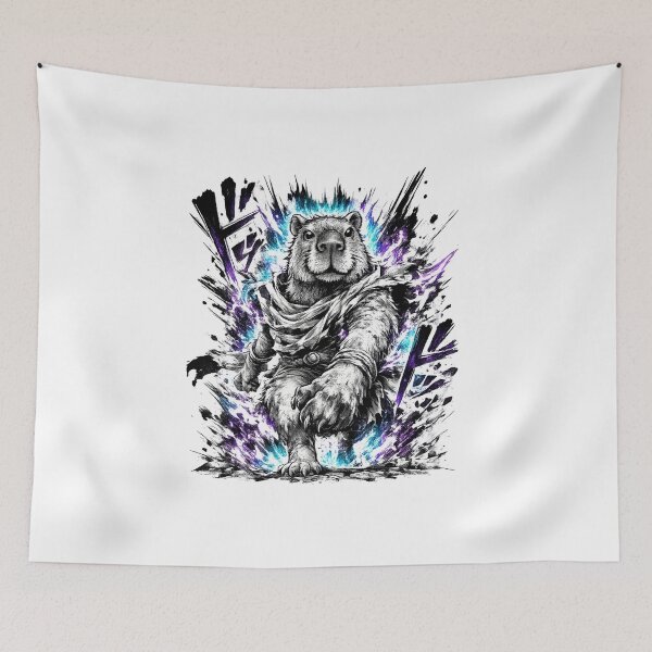 Item preview, Shonen Manga Capybara Hero Energy Design designed and sold by NovaMoodCo.