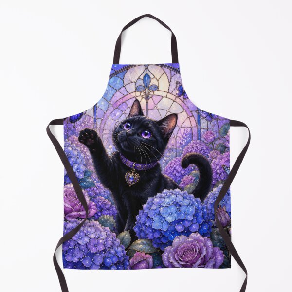 Item preview, Black Cat Dreamy Garden Soft Purple Blue designed and sold by scicilysimonee.