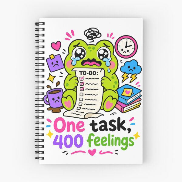Item preview, One Task 400 Feelings Frog - Neurospicy ADHD & Introvert Humor Sticker designed and sold by VisualArtsOasis.