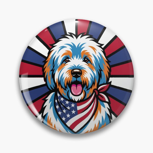 Item preview, Old English Sheepdog 4th of July Dog – Patriotic USA Puppy Gift designed and sold by The Real Life Symphony.