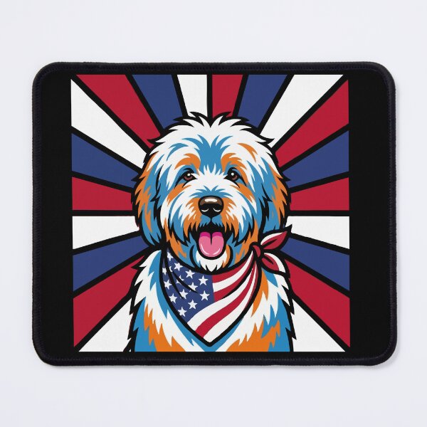 Item preview, Old English Sheepdog 4th of July Dog – Patriotic USA Puppy Gift designed and sold by The Real Life Symphony.