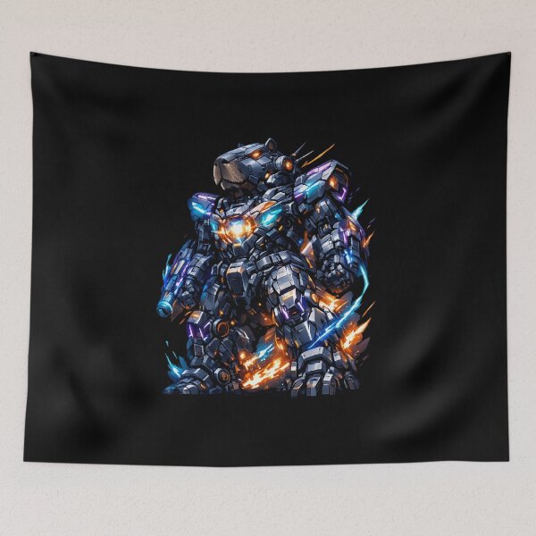 Item preview, Mecha Capybara Futuristic Robot Warrior Design designed and sold by NovaMoodCo.