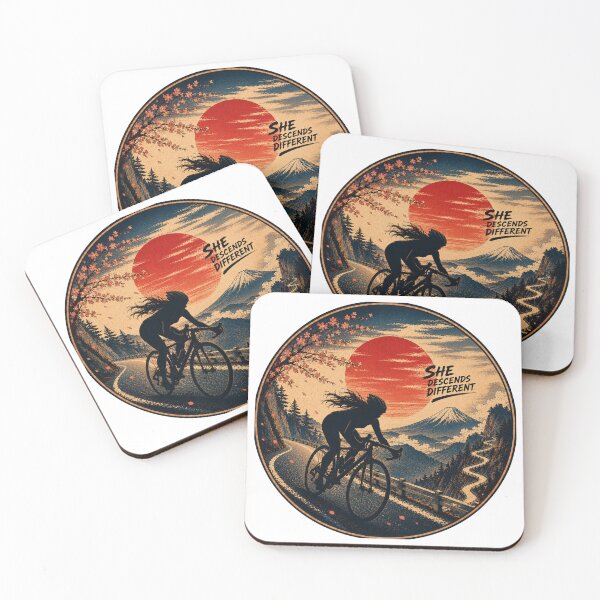 Item preview, She Descends Different Japanese Ukiyo-e Cycling Sticker/T-Shirt Art designed and sold by Locker39.