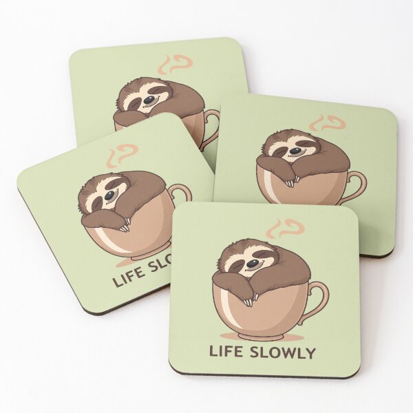 Item preview, Life Slowly: Cozy Sloth Coffee Vibes. designed and sold by Endless7Art.