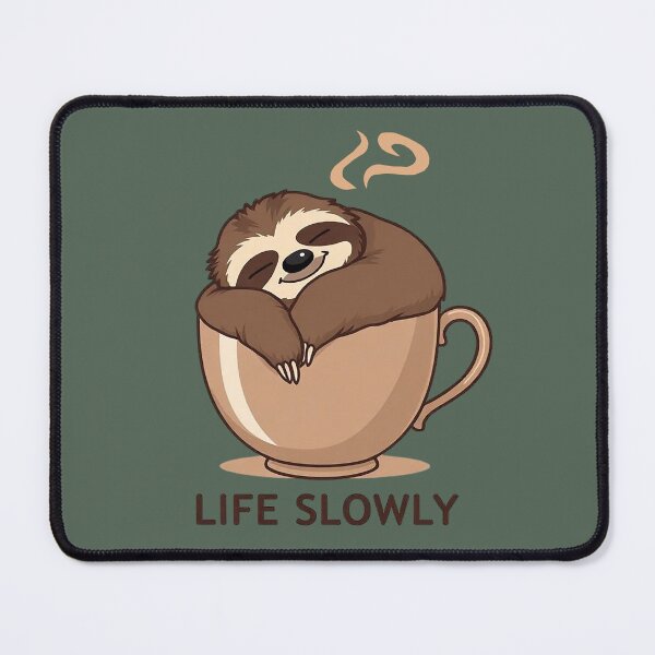 Item preview, Life Slowly: Cozy Sloth Coffee Vibes. designed and sold by Endless7Art.