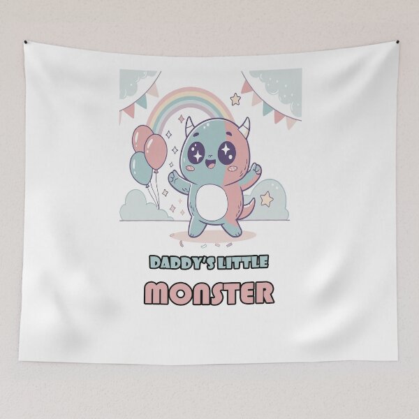 Item preview, Daddy's Little Monster Kids T-Shirt | Cute Kawaii Monster Design designed and sold by Amber Sky Creations.