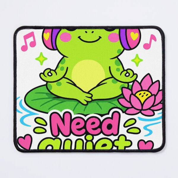 Item preview, Need Quiet Pond Time Frog - Neurospicy ADHD & Introvert Humor Sticker designed and sold by VisualArtsOasis.