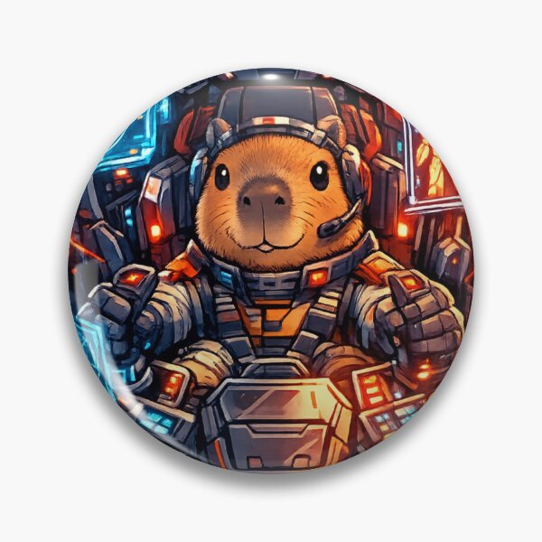 Item preview, Robot Pilot Capybara Ready For Battle designed and sold by NovaMoodCo.
