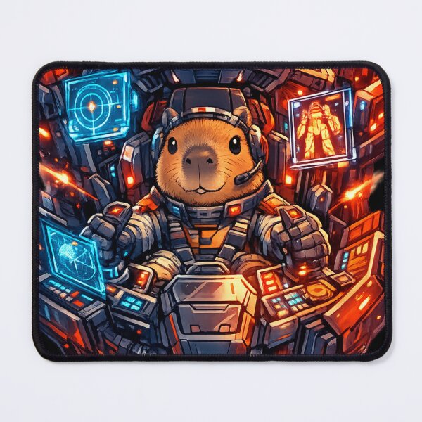 Item preview, Robot Pilot Capybara Ready For Battle designed and sold by NovaMoodCo.