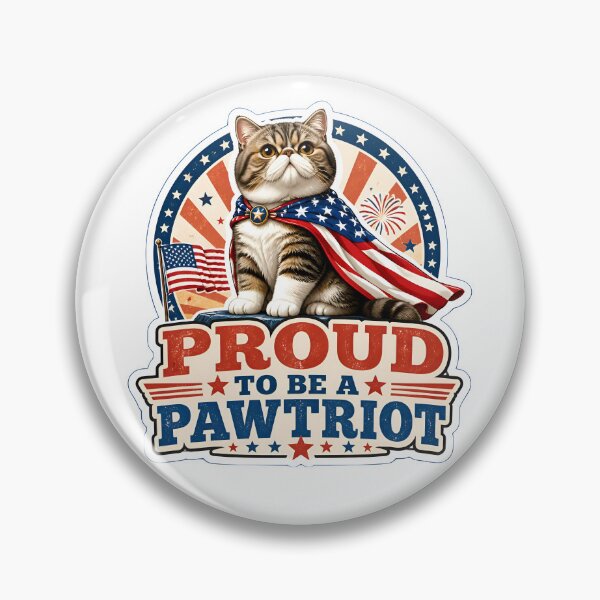 Item preview, Proud To Be A Pawtriot Exotic shorthair Cat – Patriotic 4th of July USA Cat Lover Gift designed and sold by Bettybee00.