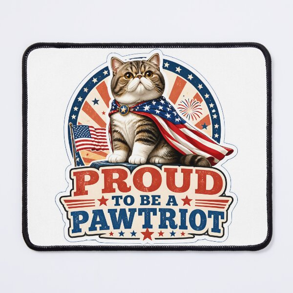 Item preview, Proud To Be A Pawtriot Exotic shorthair Cat – Patriotic 4th of July USA Cat Lover Gift designed and sold by Bettybee00.