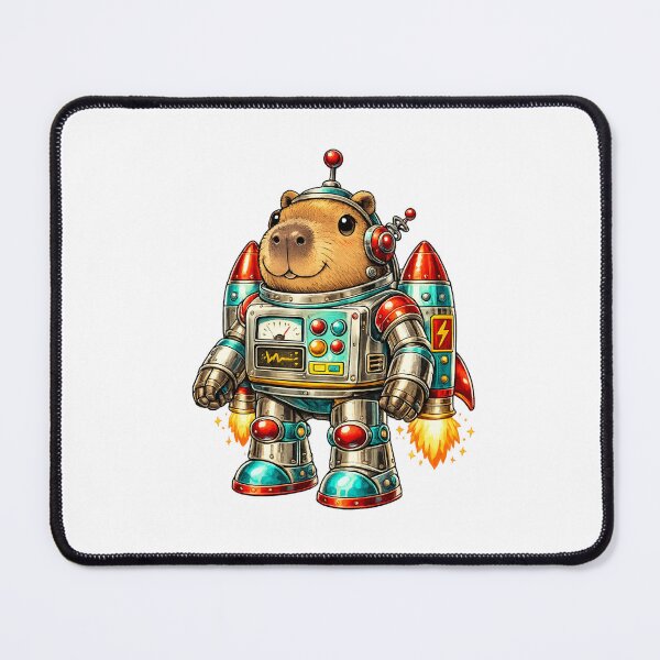 Item preview, Retro Robot Capybara Vintage Sci Fi Fun designed and sold by NovaMoodCo.