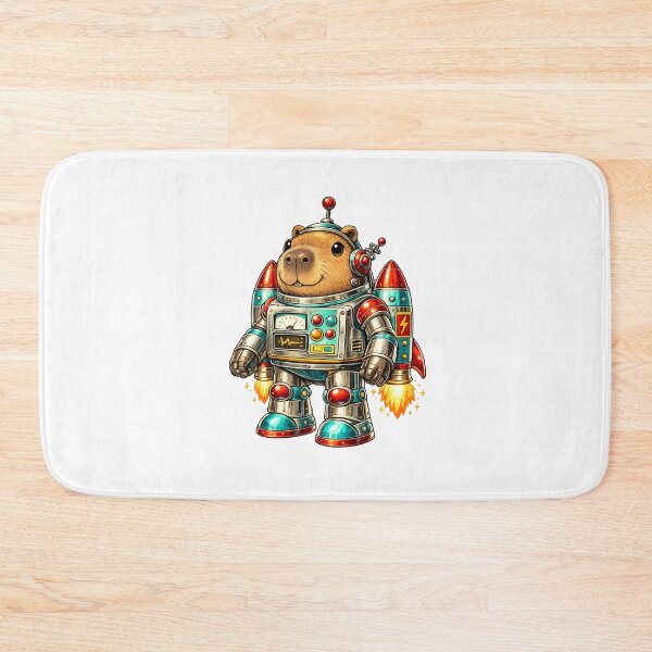 Item preview, Retro Robot Capybara Vintage Sci Fi Fun designed and sold by NovaMoodCo.