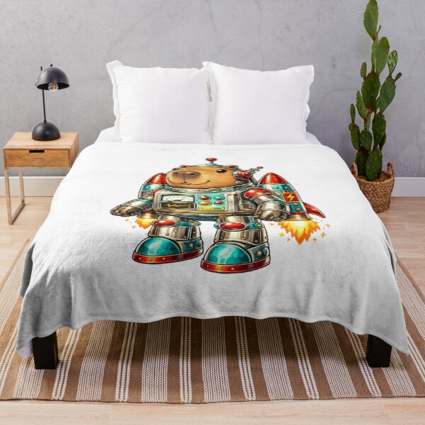 Item preview, Retro Robot Capybara Vintage Sci Fi Fun designed and sold by NovaMoodCo.