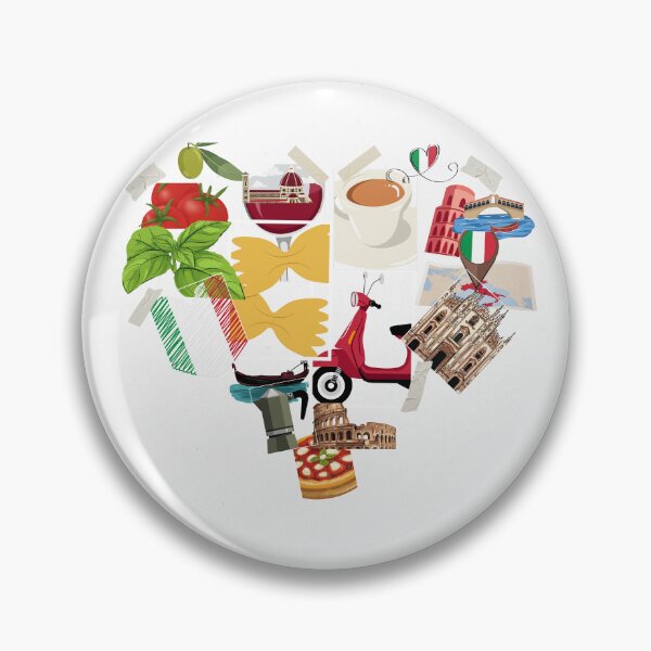 Item preview, Made in Italy Cute Heart Collage - Italian Food Vespa and Landmarks Travel Souvenir designed and sold by MedusaGialla.