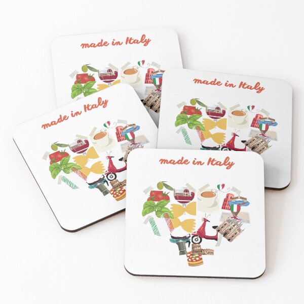 Item preview, Made in Italy Cute Heart Collage - Italian Food Vespa and Landmarks Travel Souvenir designed and sold by MedusaGialla.
