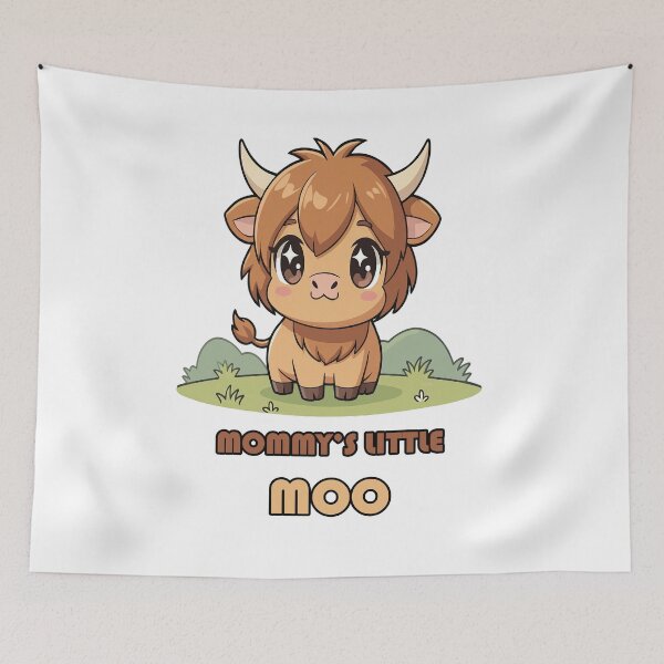 Item preview, Mommy's Little Moo Kids T-Shirt | Cute Highland Cow Design designed and sold by Amber Sky Creations.