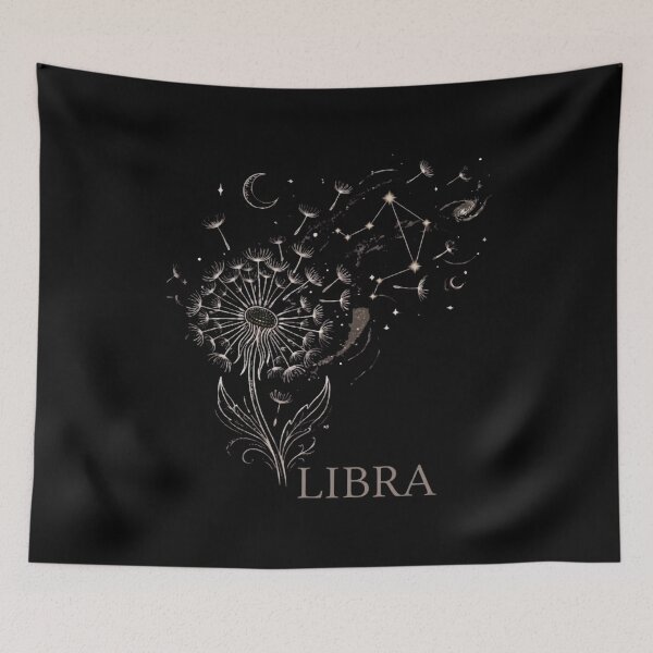 Item preview, ​Libra Zodiac Dandelion Constellation Celestial Art designed and sold by SilentFlower.
