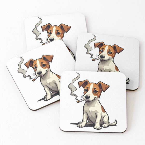 Artikelvorschau, Jack Russell Terrier sitzend mit zigarette entworfen und verkauft von Prints by Mat.