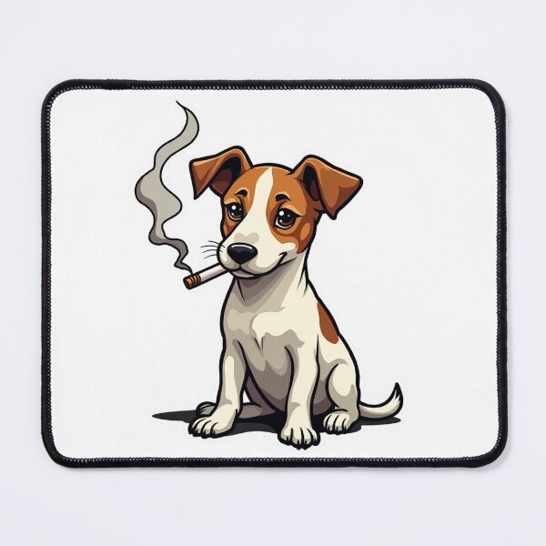 Item preview, Jack Russell Terrier sitting with cigarette designed and sold by Prints by Mat.