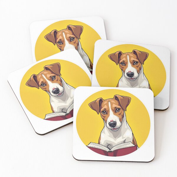 Artikelvorschau, Jack Russell Terrier liest buch entworfen und verkauft von Prints by Mat.