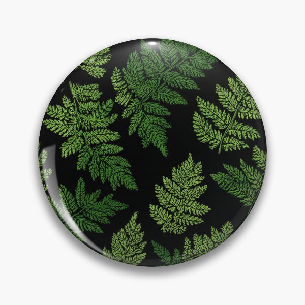 Item preview, Lush Green Ferns on Black Moody Botanical Forest Leaves Pattern designed and sold by Patterns & Love .