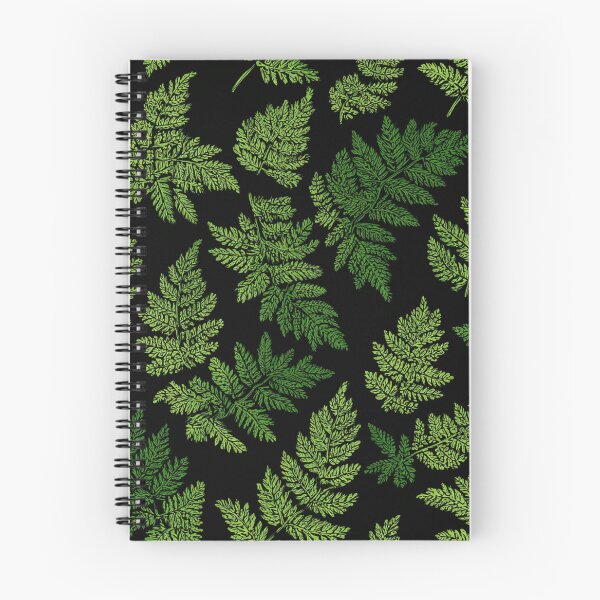 Item preview, Lush Green Ferns on Black Moody Botanical Forest Leaves Pattern designed and sold by Patterns & Love .