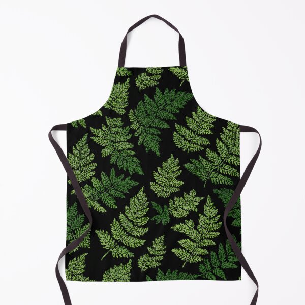 Item preview, Lush Green Ferns on Black Moody Botanical Forest Leaves Pattern designed and sold by Patterns & Love .