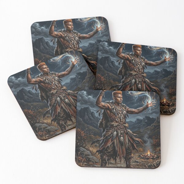 Item preview, SHAMAN TRIBAL MAGIC DARK FANTASY WARRIOR DIGITAL ART designed and sold by Curiosiart.