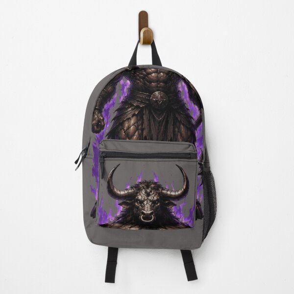 Item preview, Dark Minotaur Warrior – Infernal Beast with Purple Flames Fantasy Art designed and sold by RAYBIL.