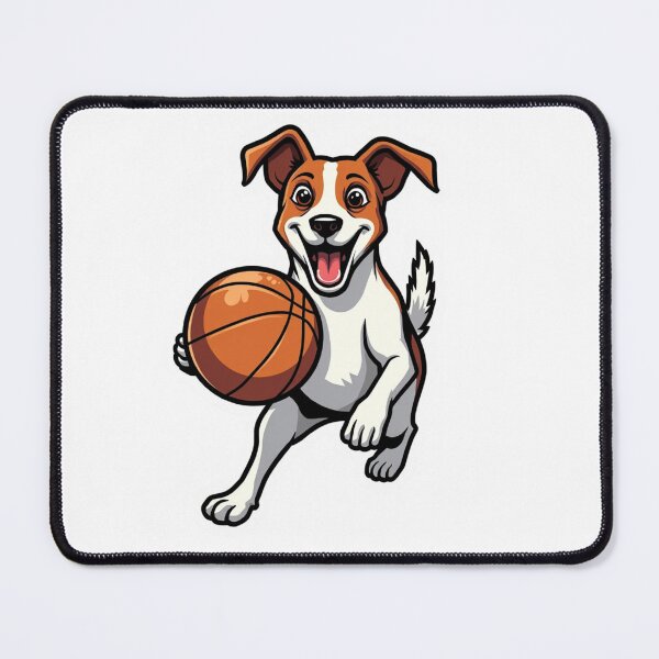 Item preview, Jack Russell Terrier playing basketball designed and sold by Prints by Mat.