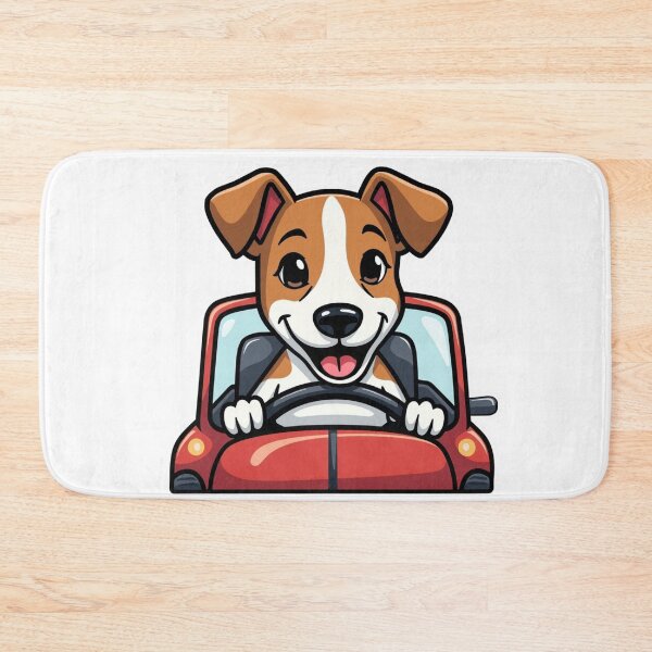 Item preview, Jack Russell Terrier driving red car designed and sold by Prints by Mat.