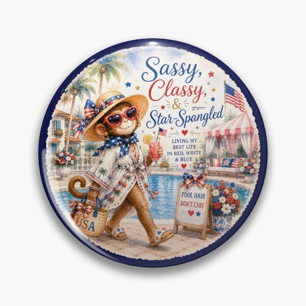Item preview, Sassy, Classy & Star-Spangled™ | Palm Beach Monkey Summer Collection designed and sold by TeelieTurner.