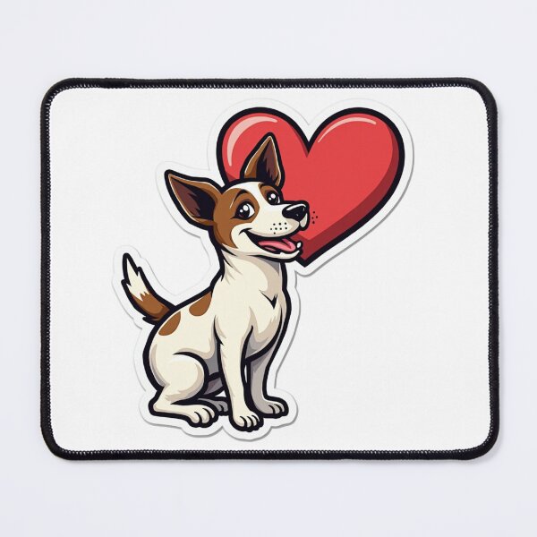 Item preview, Jack Russell Terrier with red heart designed and sold by Prints by Mat.