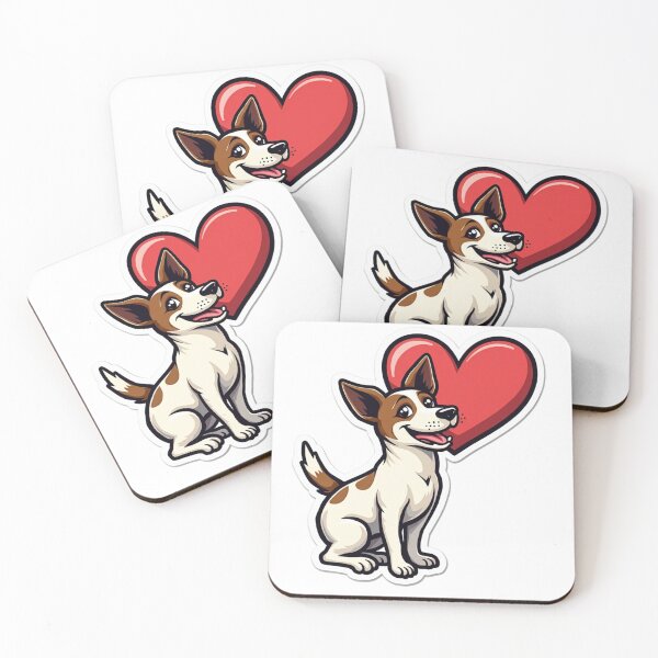 Item preview, Jack Russell Terrier with red heart designed and sold by Prints by Mat.