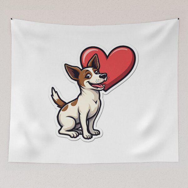 Item preview, Jack Russell Terrier with red heart designed and sold by Prints by Mat.